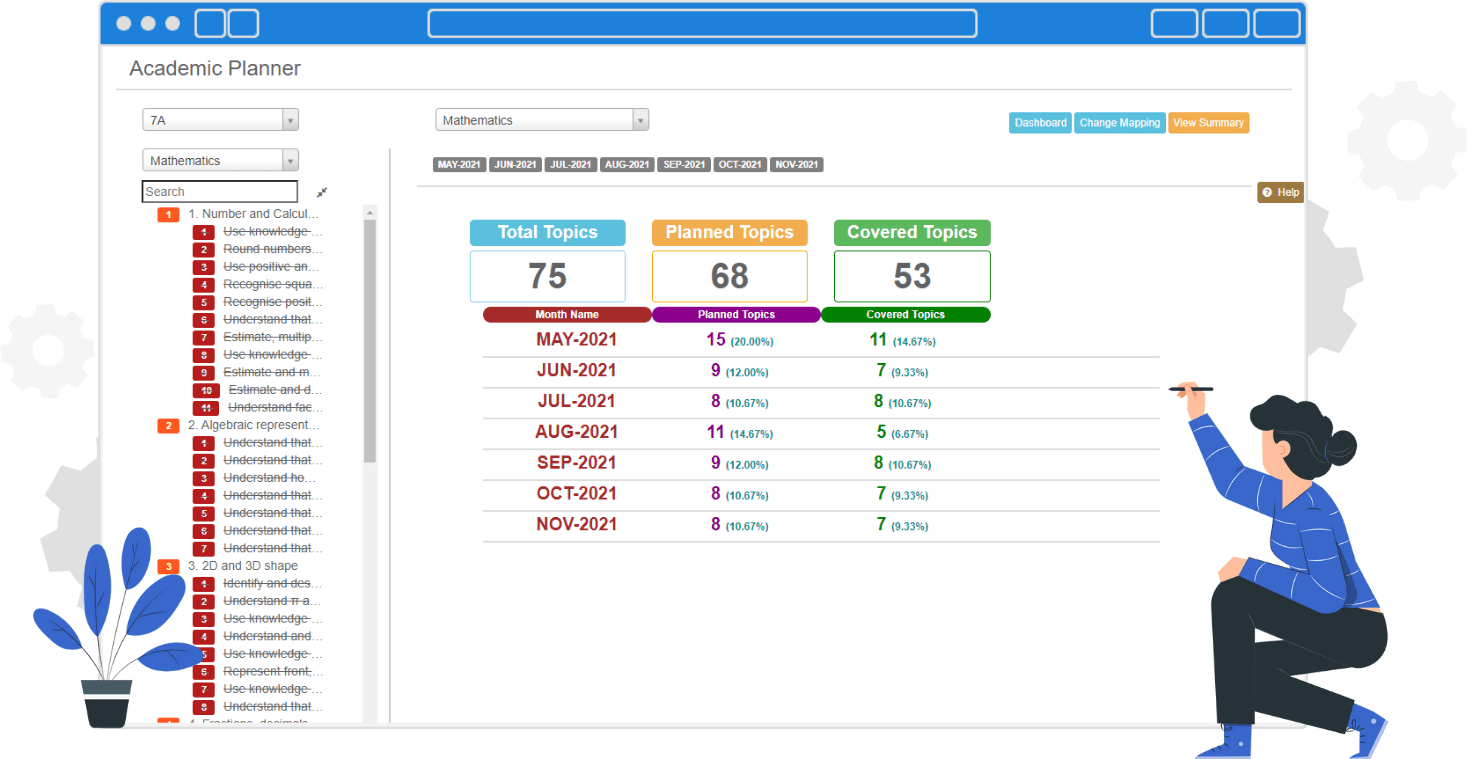 teacher managing school academics on erp